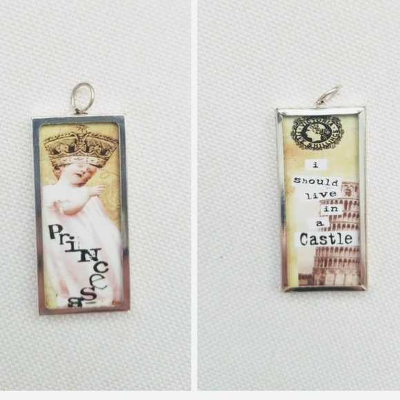 Vintage Jewelry - Princess Attitude 2-sided Charm / Pendant